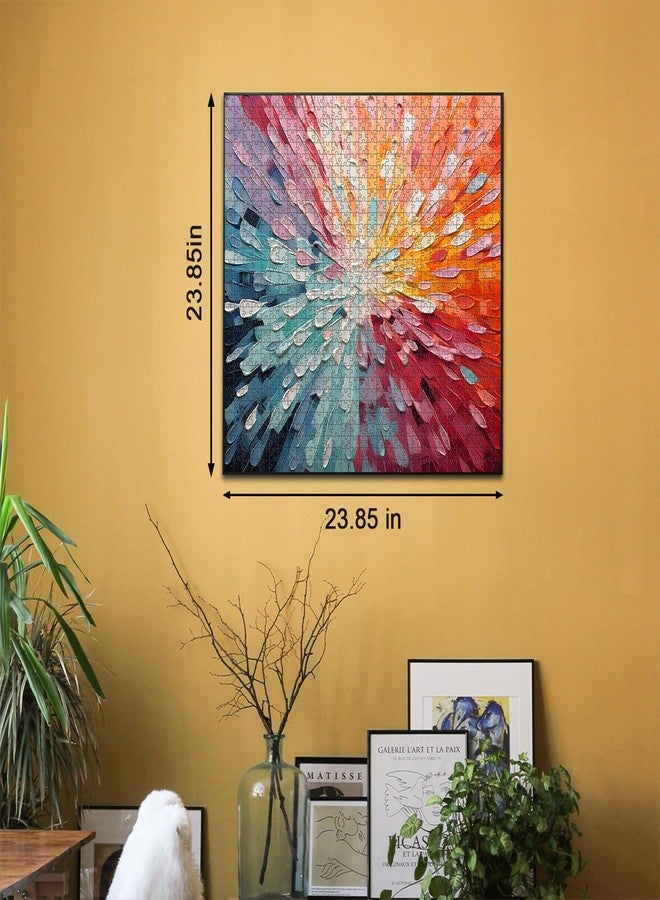 PICKFORU Impossible Puzzles 1000 Piece, Colorful Hard Difficult Puzzle for Adults, Gradient Rainbow Challenging Jigsaw Art Painting - Image 3